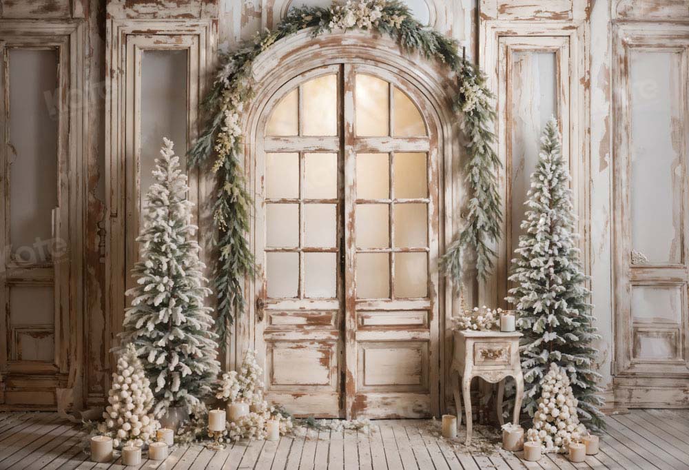 Kate Christmas Tree Door Candles Backdrop Designed by Emetselch -UK