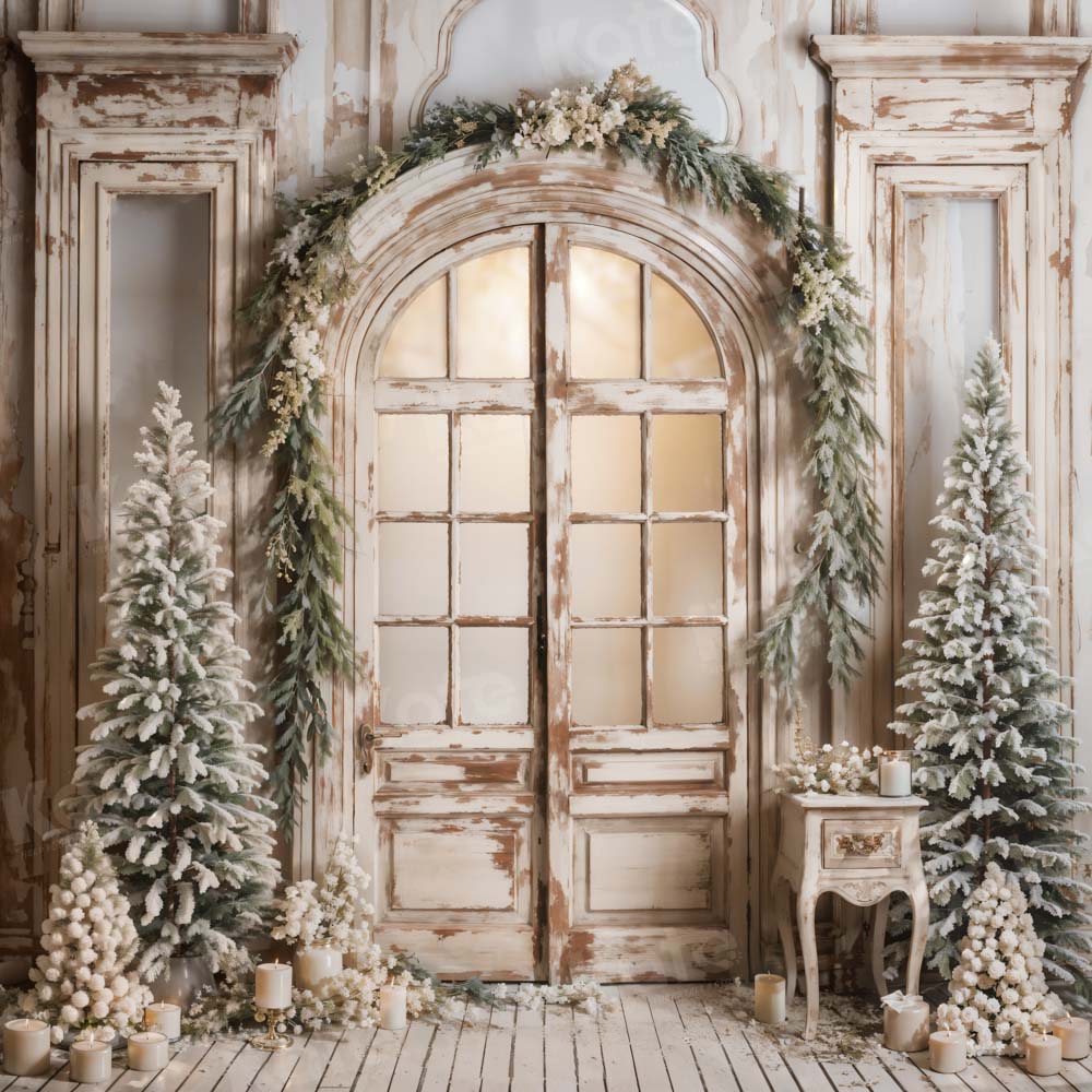 Kate Christmas Tree Door Candles Backdrop Designed by Emetselch -UK