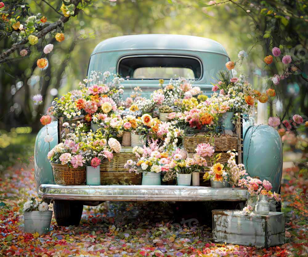 Kate Spring Truck Flower Romantic Backdrop Designed by Emetselch -UK