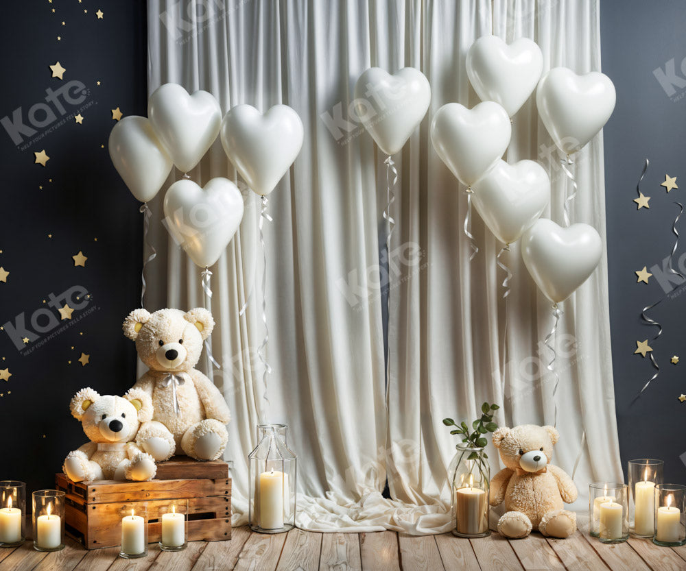 Kate White Balloon Candle Bear Backdrop Designed by Chain Photography -UK