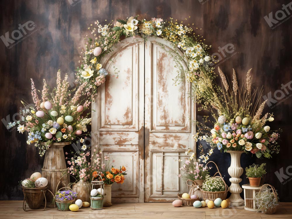 Kate Easter Egg Flower White Wooden Door Backdrop Designed by Chain Photography -UK