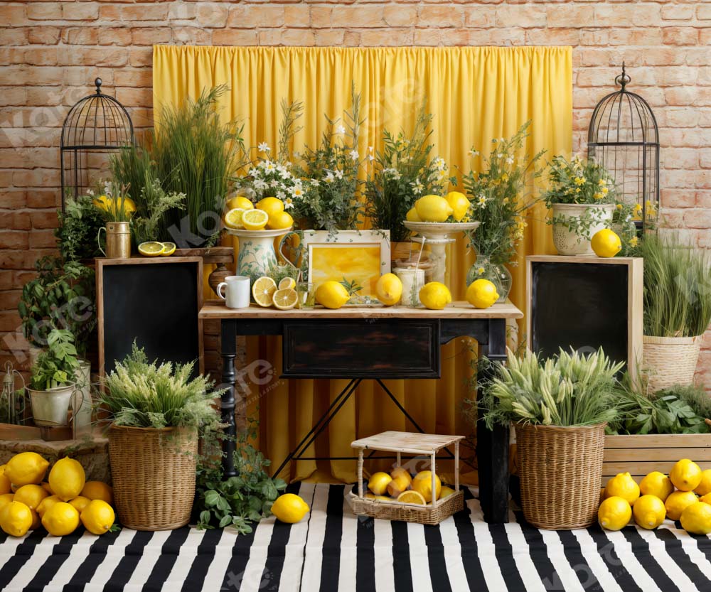 Kate Green Plant Lemon Room Backdrop Designed by Chain Photography -UK