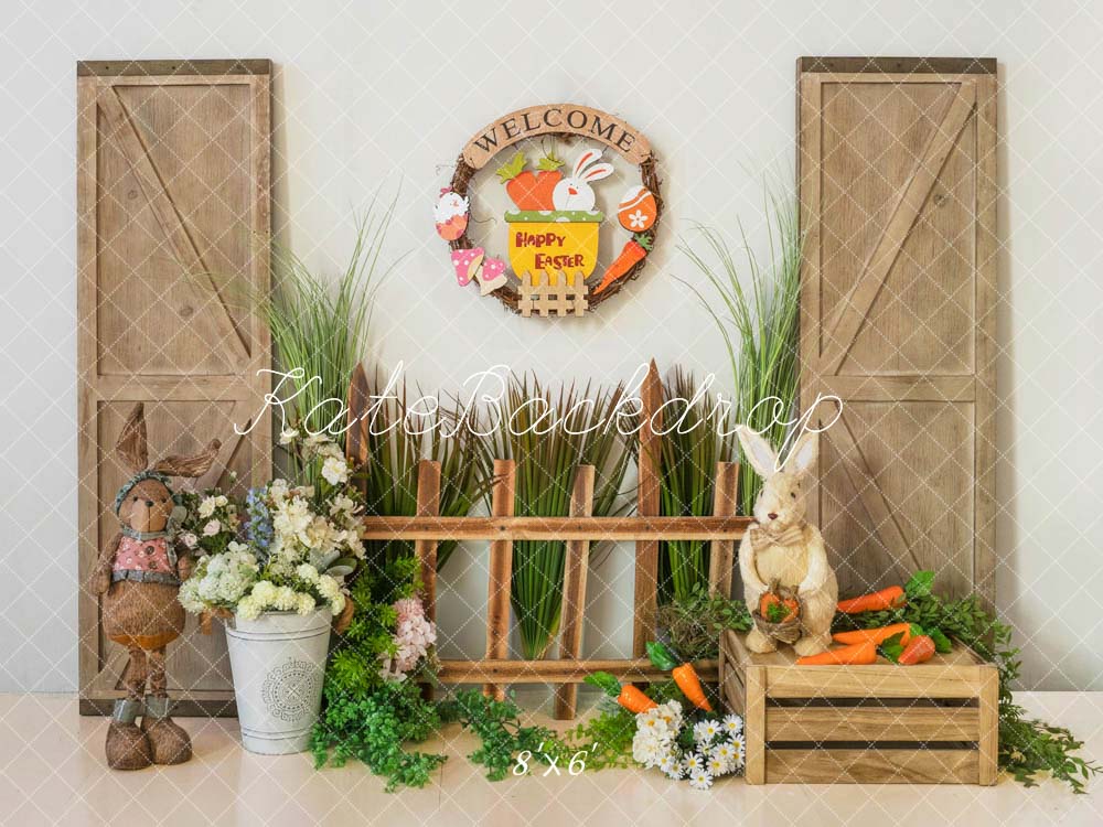 Kate Easter Bunny Greenery Backdrop Designed by Emetselch -UK