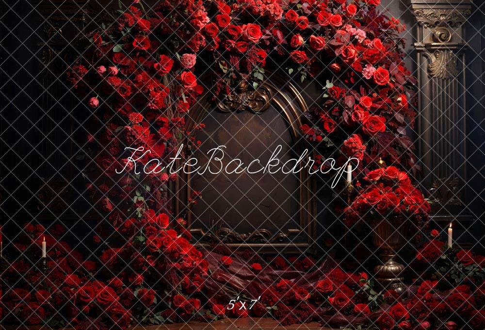 Kate Valentine Red Rose Metal Wall Backdrop Designed by Chain Photography -UK