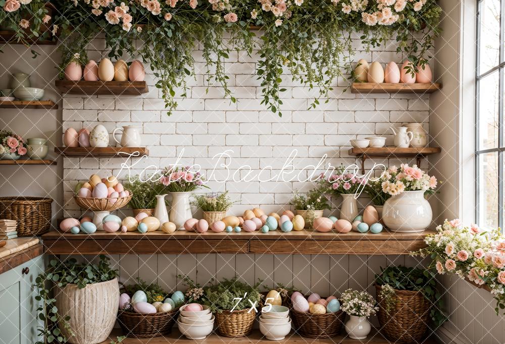 On Sale Kate Easter Eggs Flowers Kitchen Backdrop Designed by Emetselch -UK