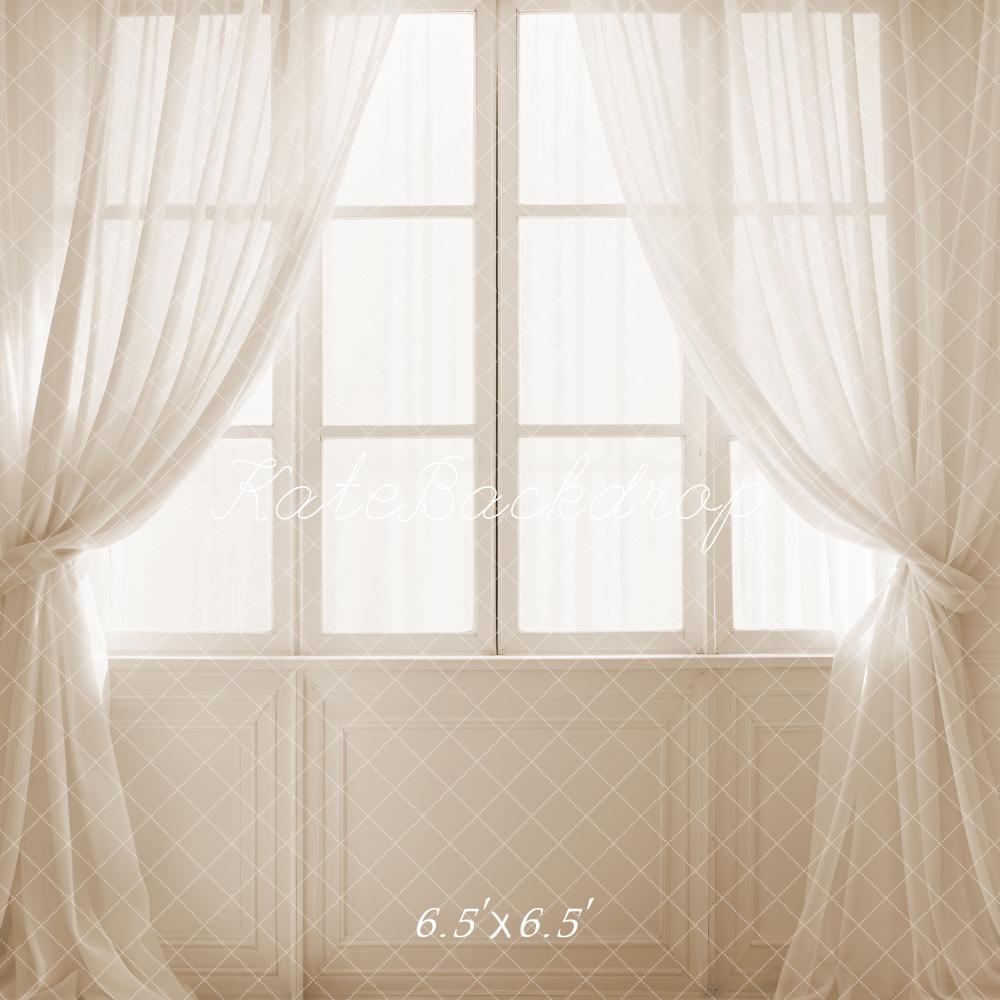 Kate White Curtain Vintage Window Backdrop Designed by Emetselch