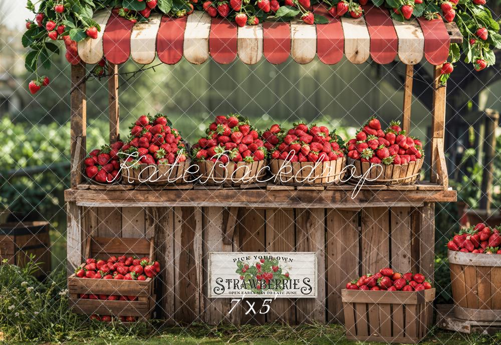 Kate Summer Forest Red Strawberry Stand Backdrop Designed by Emetselch -UK