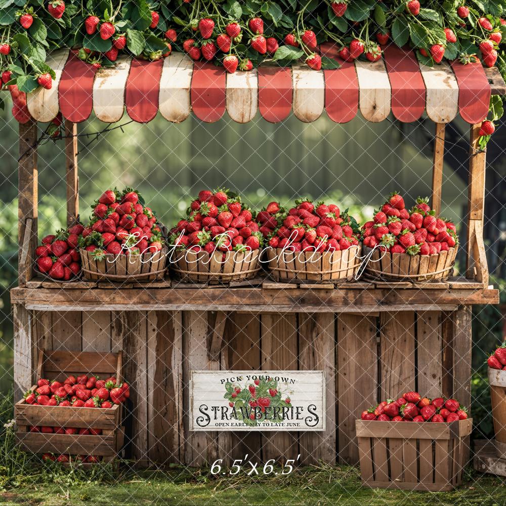 Kate Summer Forest Red Strawberry Stand Backdrop Designed by Emetselch -UK