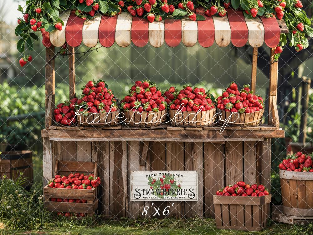 Kate Summer Forest Red Strawberry Stand Backdrop Designed by Emetselch -UK