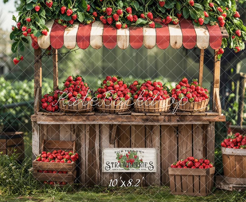 Kate Summer Forest Red Strawberry Stand Backdrop Designed by Emetselch -UK