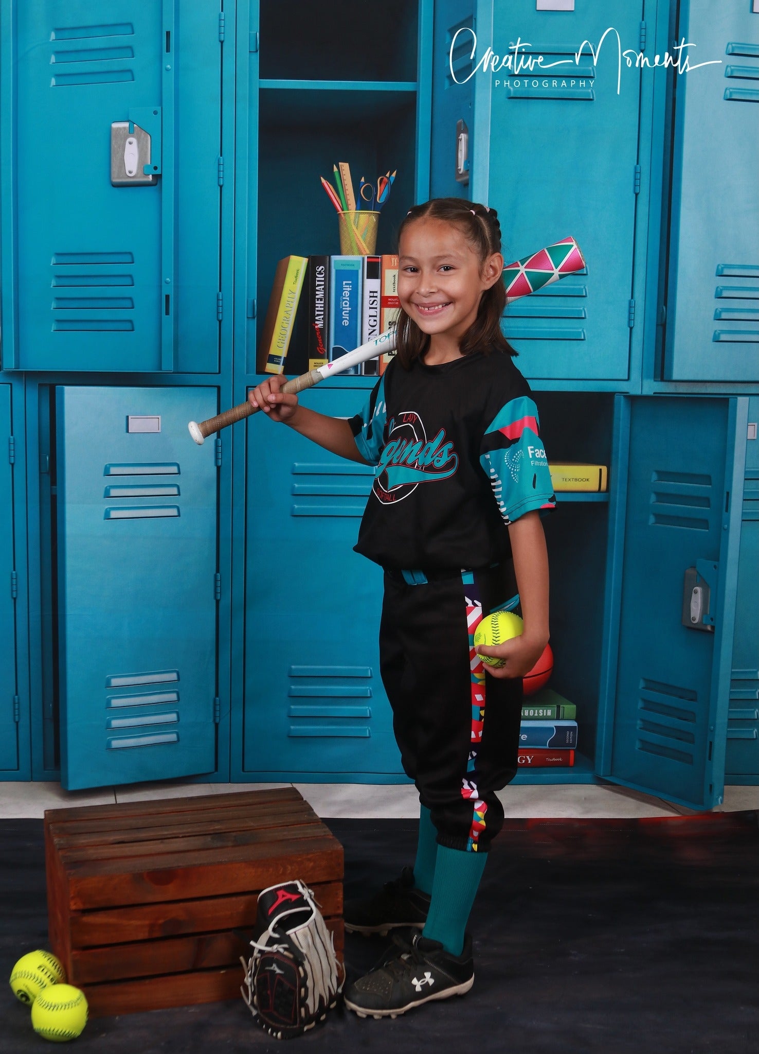 Kate Back to School /Graduation Blue Locker Backdrop Designed by Emetselch