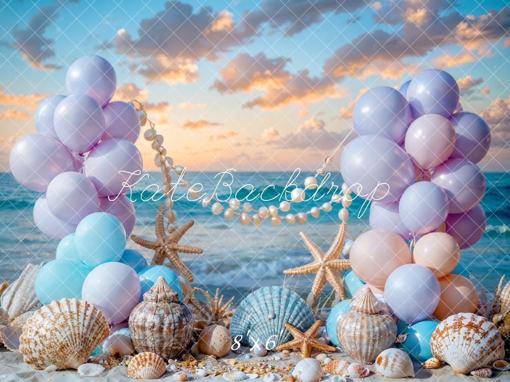 Kate Summer Sea Beach Balloon Mermaid Backdrop Designed by Chain Photography -UK