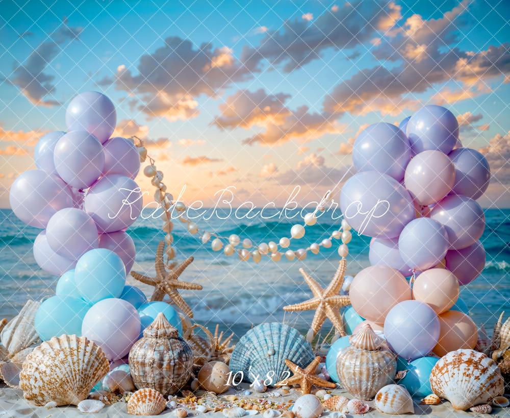 Kate Summer Sea Beach Balloon Mermaid Backdrop Designed by Chain Photography -UK