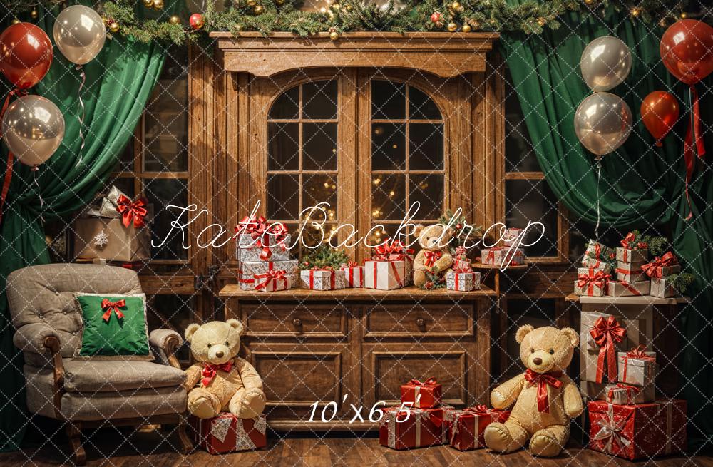 Kate Christmas Teddy Bear Balloon Gift Cabinet Backdrop Designed by Emetselch -UK