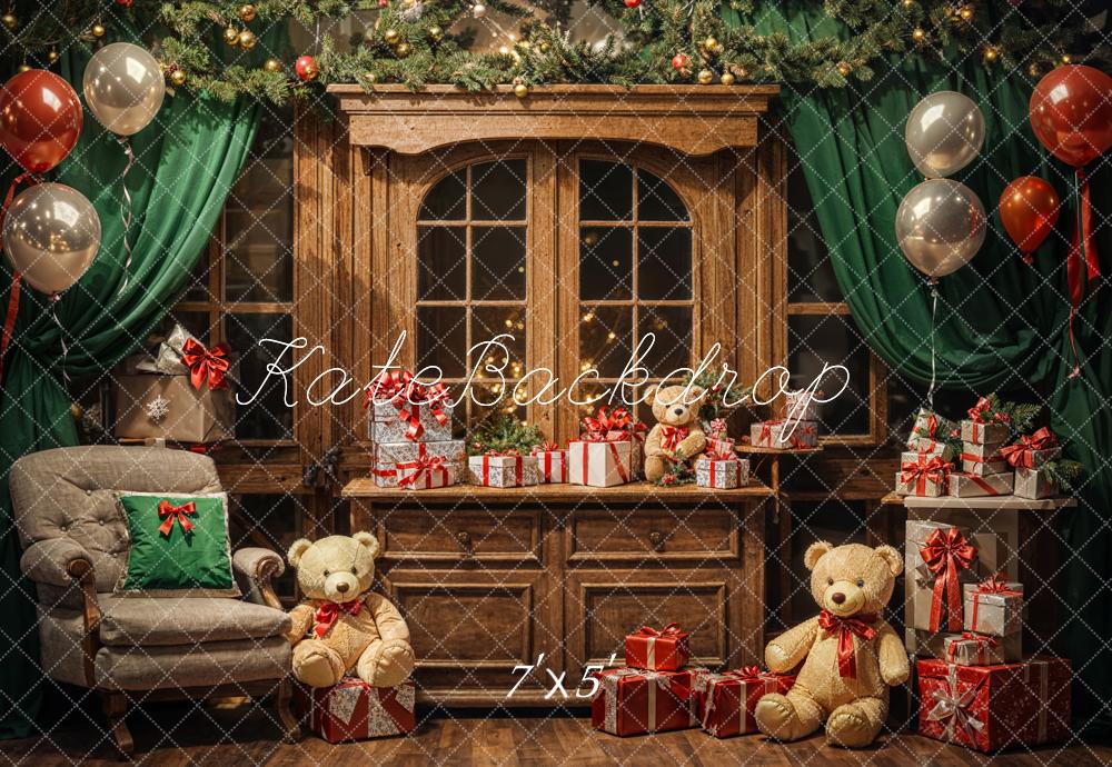 Kate Christmas Teddy Bear Balloon Gift Cabinet Backdrop Designed by Emetselch -UK