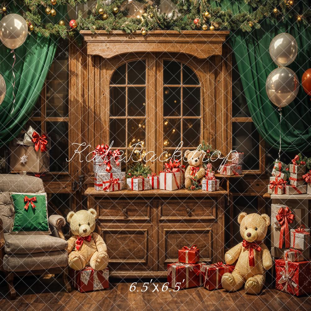 Kate Christmas Teddy Bear Balloon Gift Cabinet Backdrop Designed by Emetselch -UK