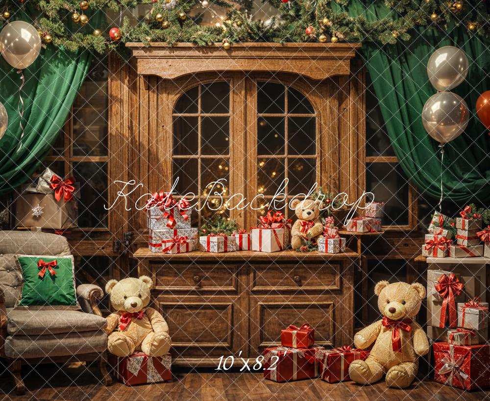 Kate Christmas Teddy Bear Balloon Gift Cabinet Backdrop Designed by Emetselch -UK