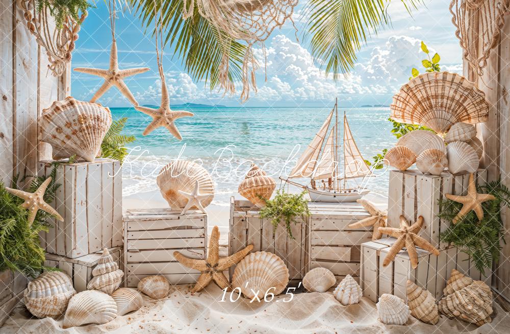 Kate Summer Seaside Beach Shell Backdrop Designed by Emetselch -UK