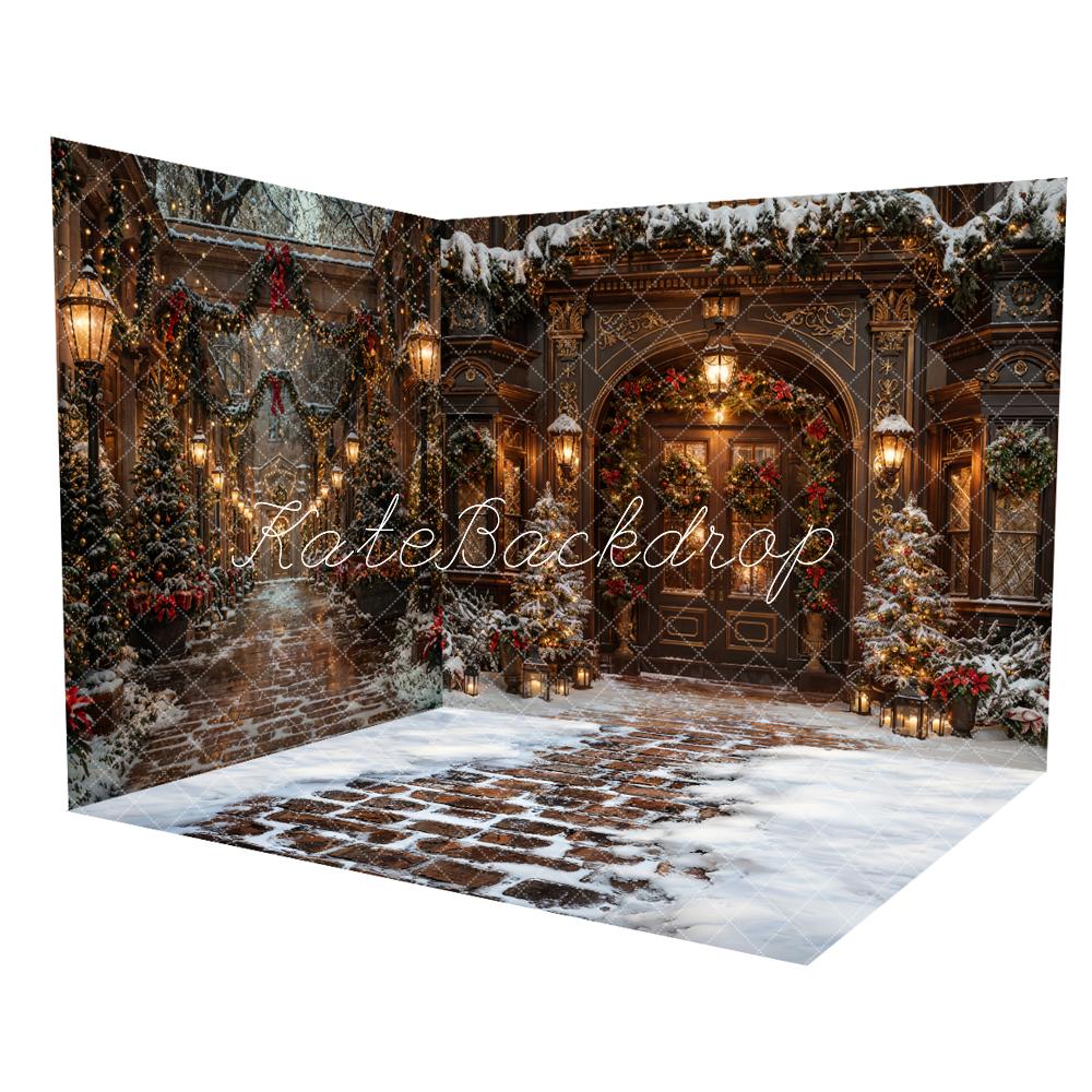 Kate Winter Christmas Dark Brown Vintage Grand Arched Door Room Set -UK