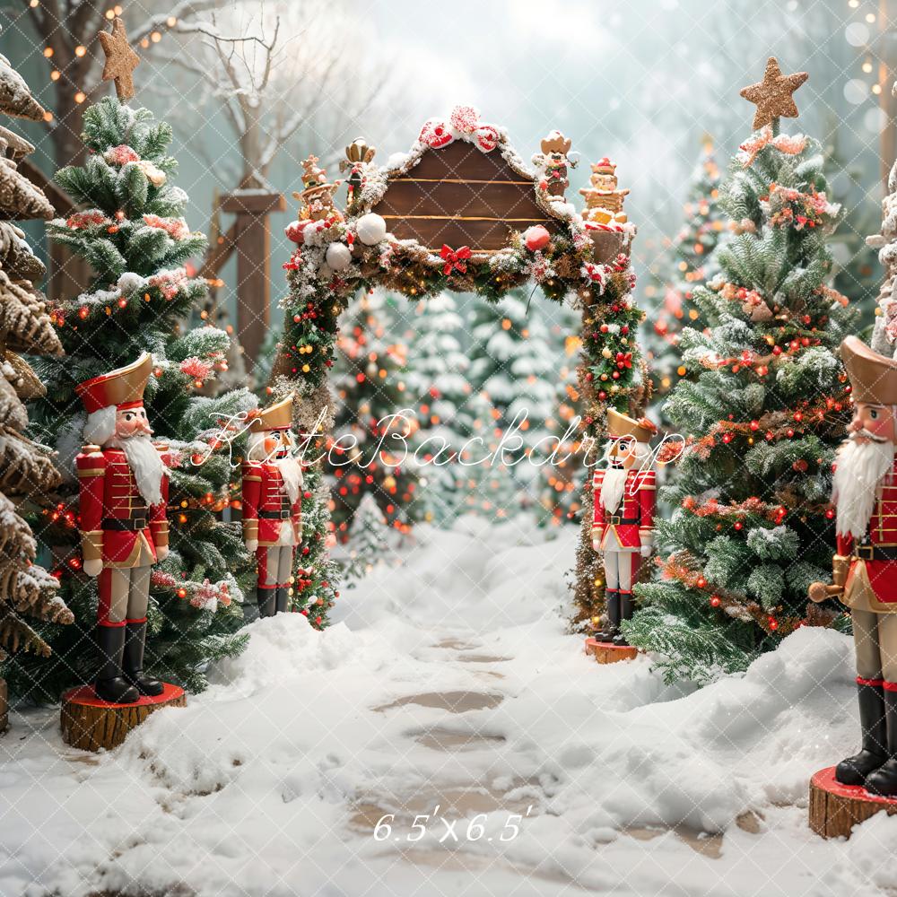 Lightning Deals Kate Winter Forest Snow Nutcracker Christmas Backdrop Designed by Emetselch -UK