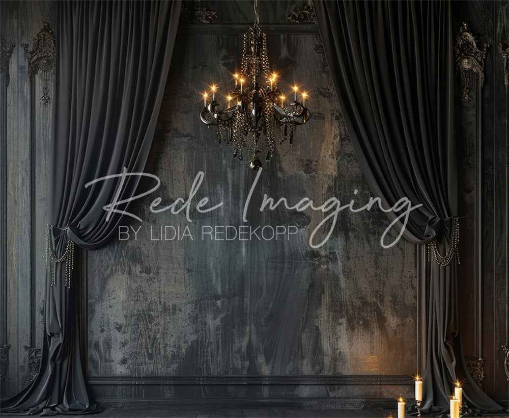 On Sale Kate Vintage Black Curtain Chandelier Wall Backdrop Designed by Lidia Redekopp -UK