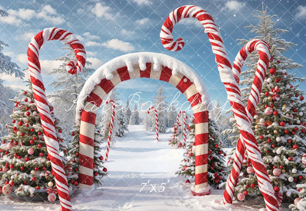 On Sale Kate Winter Christmas Forest Snow Candy Arch Backdrop Designed by Chain Photography -UK