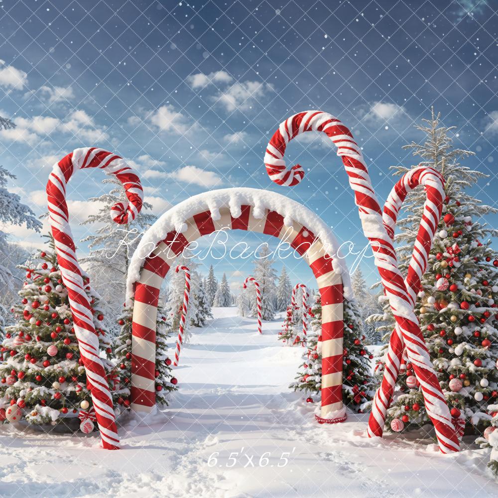 On Sale Kate Winter Christmas Forest Snow Candy Arch Backdrop Designed by Chain Photography -UK