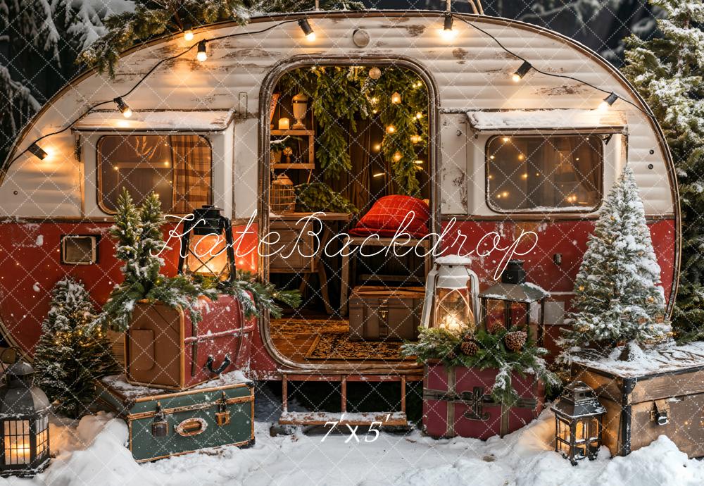 Kate Christmas Suitcase Camping Car Backdrop Designed by Emetselch -UK