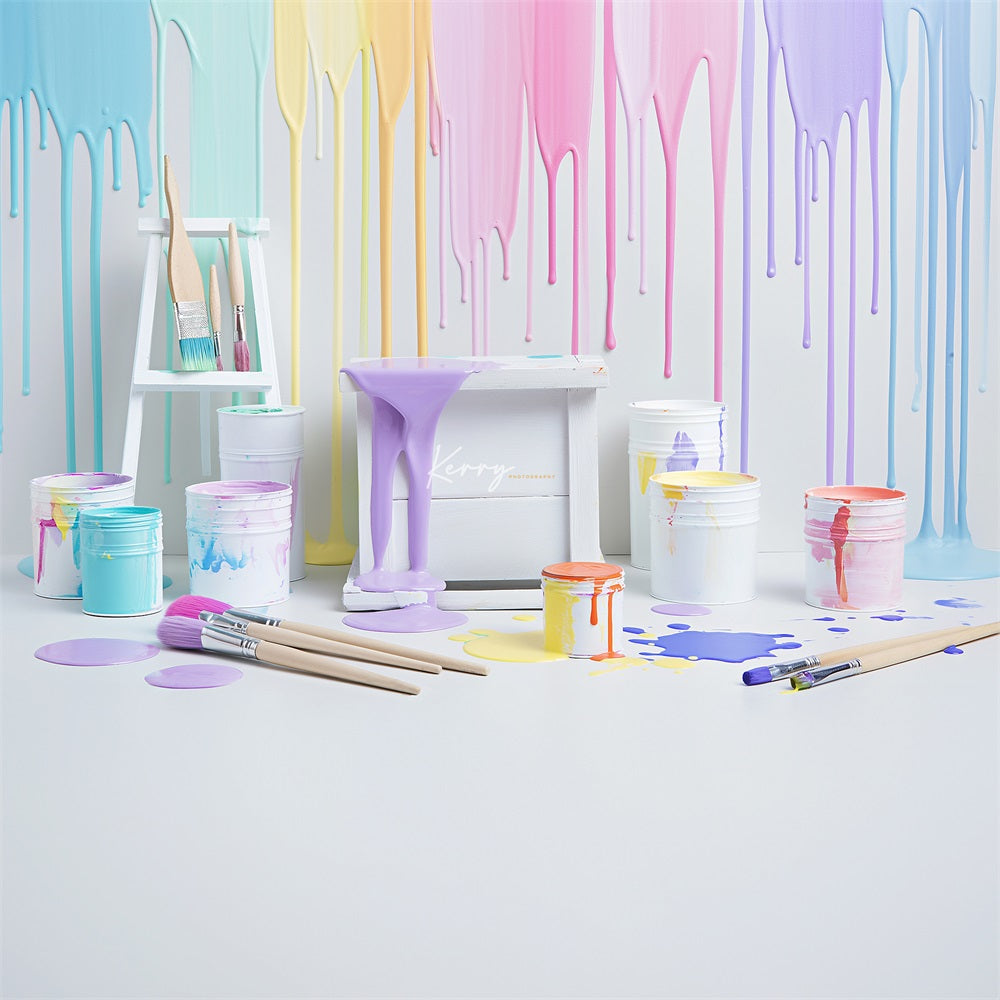 Kate Colorful Light Watercolor Painting Wall Backdrop Designed by Kerry Anderson -UK