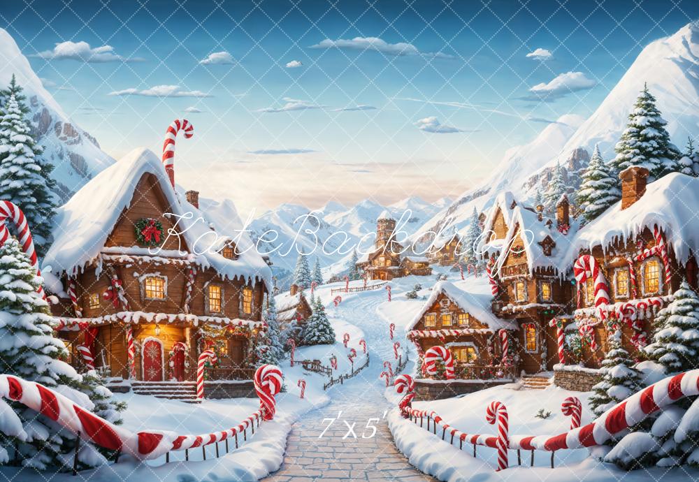 Lightning Deals Kate Christmas Fantasy Cartoon Gingerbread Town Backdrop Designed by Emetselch -UK