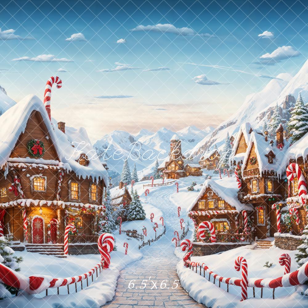 Lightning Deals Kate Christmas Fantasy Cartoon Gingerbread Town Backdrop Designed by Emetselch -UK