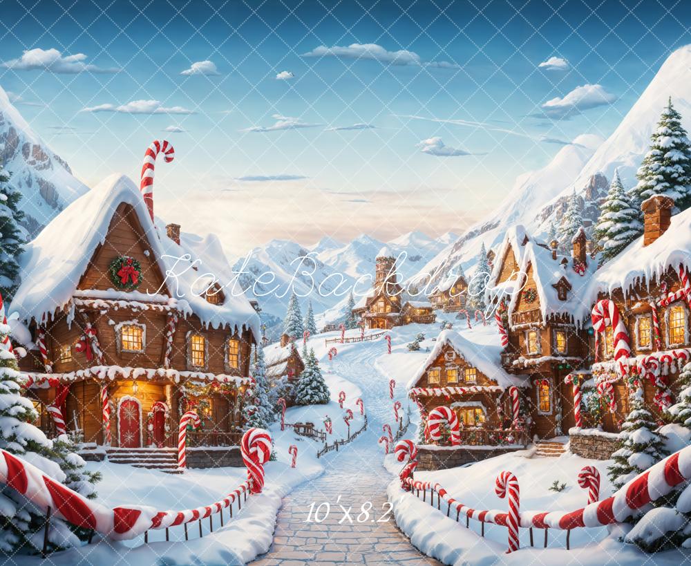 Lightning Deals Kate Christmas Fantasy Cartoon Gingerbread Town Backdrop Designed by Emetselch -UK