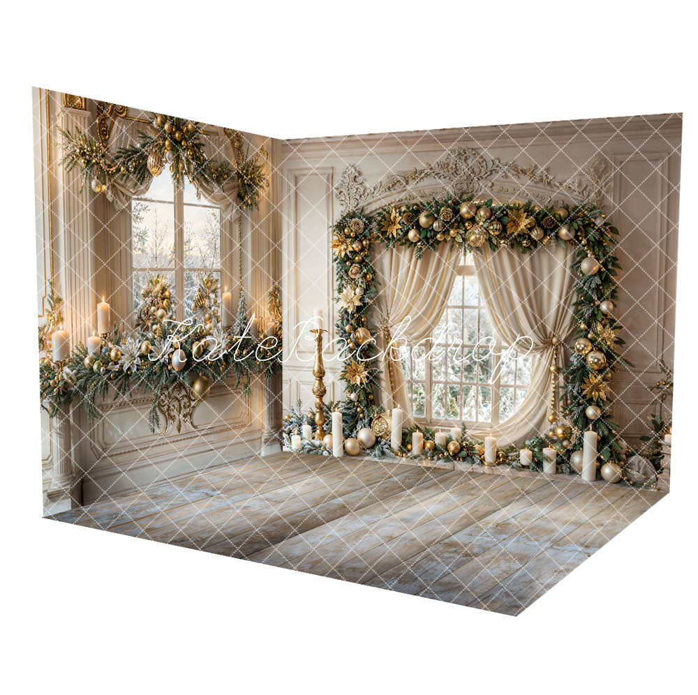 Kate Christmas Vintage White Arched Window Room Set -UK