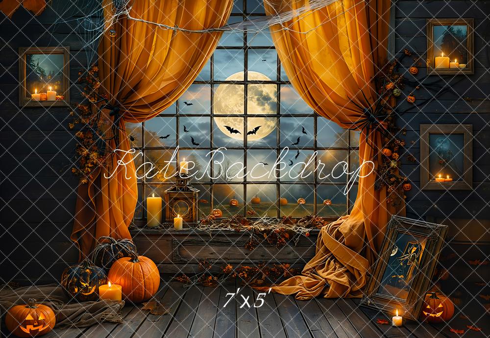 Kate Halloween Night Bat Curtain Window Backdrop Designed by Emetselch -UK