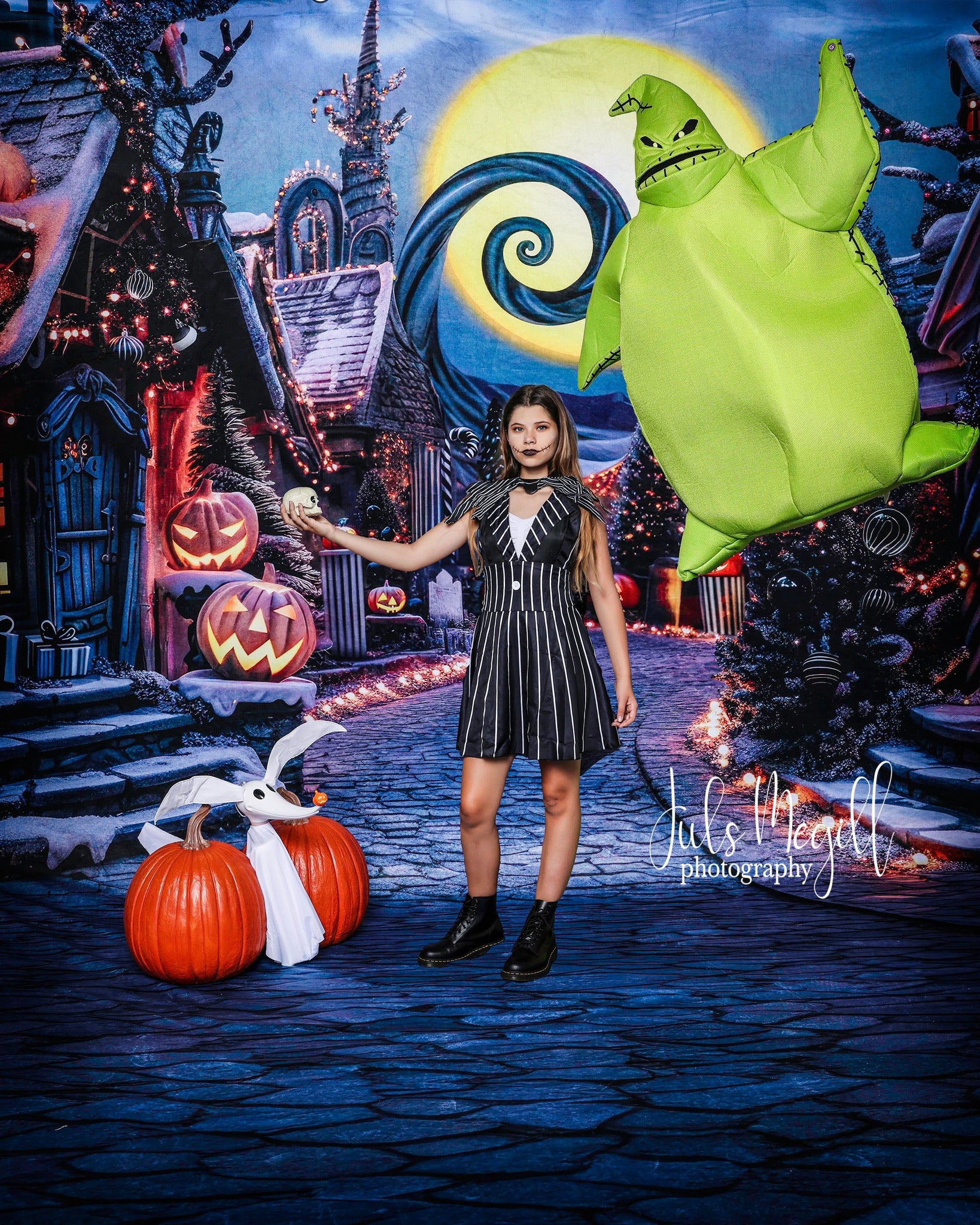 Kate Halloween Pumpkin Town Street Backdrop Designed by Mini MakeBelieve -UK