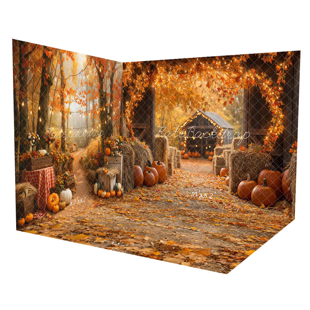 Kate Halloween Maple Forest Barn Pumpkin Room Set