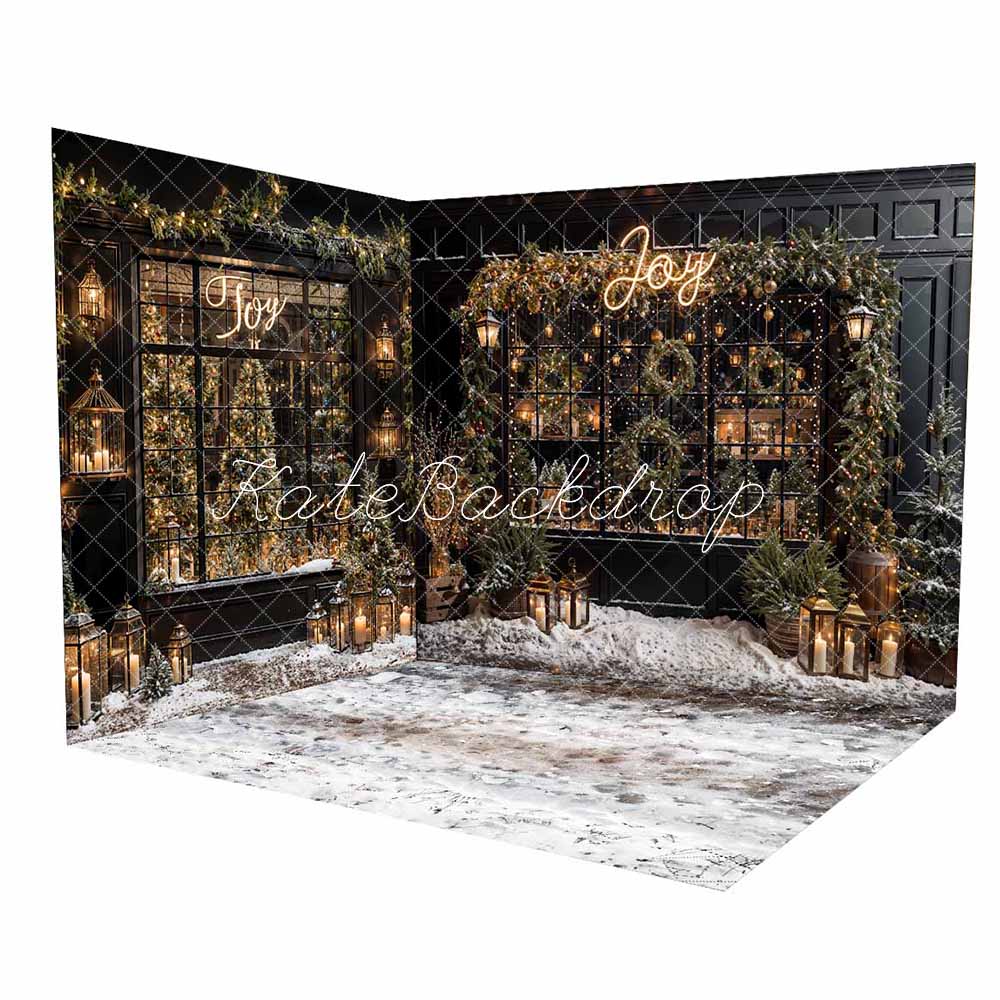 Kate Winter Christmas Black Window Retro Wall Room Set -UK