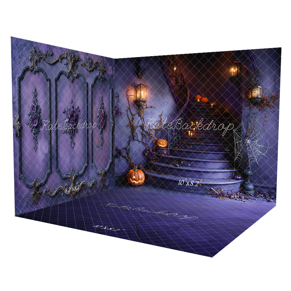 Kate Halloween Staircase Pumpkin Spider Web Room Set -UK