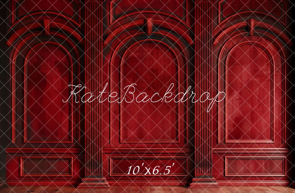 Kate Dark Red Retro Arch Wall Backdrop Designed by Chain Photography -UK