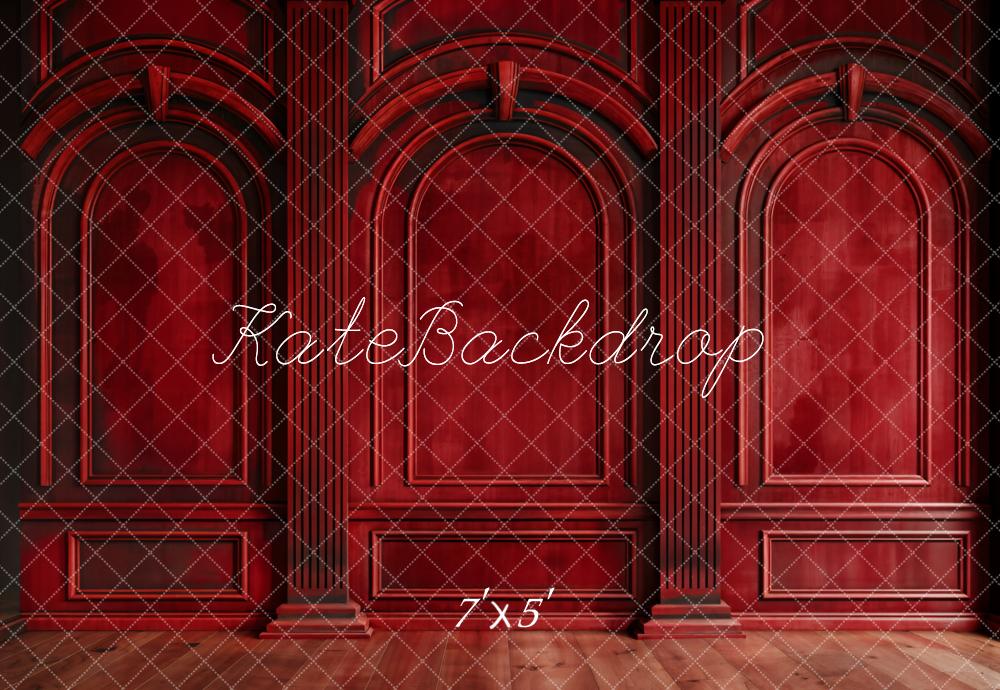 Kate Dark Red Retro Arch Wall Backdrop Designed by Chain Photography -UK