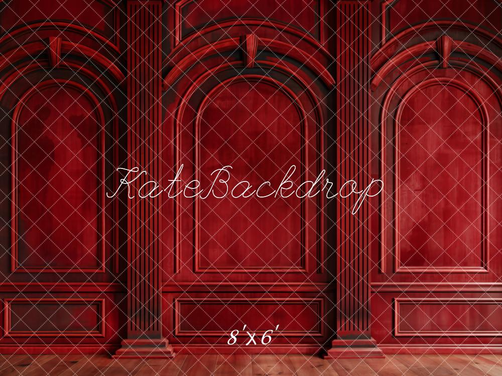 Kate Dark Red Retro Arch Wall Backdrop Designed by Chain Photography -UK