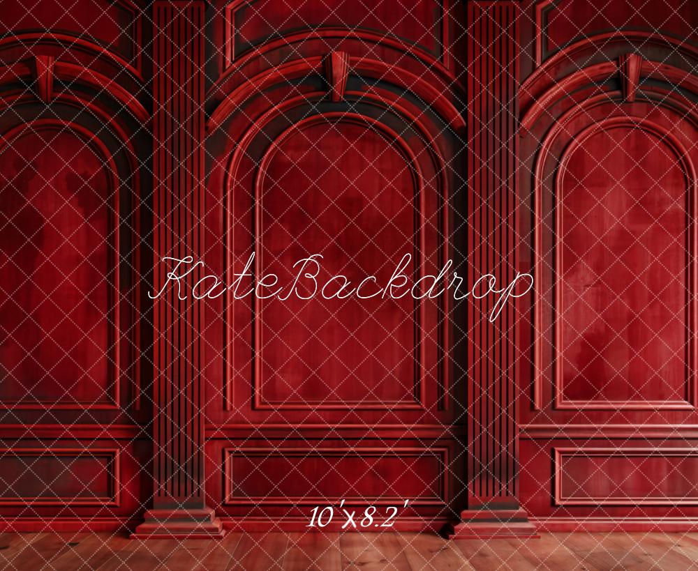 Kate Dark Red Retro Arch Wall Backdrop Designed by Chain Photography -UK