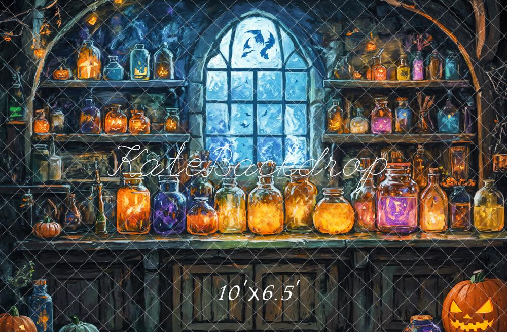 Kate Halloween Magic Laboratory Window Backdrop Designed by GQ -UK