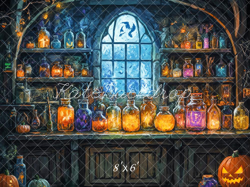 Kate Halloween Magic Laboratory Window Backdrop Designed by GQ -UK