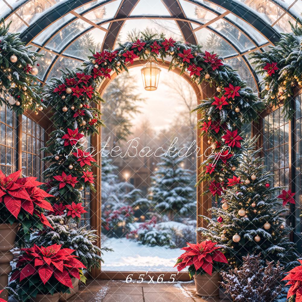 Kate Christmas Glass Greenhouse Plants Backdrop Designed by Emetselch -UK