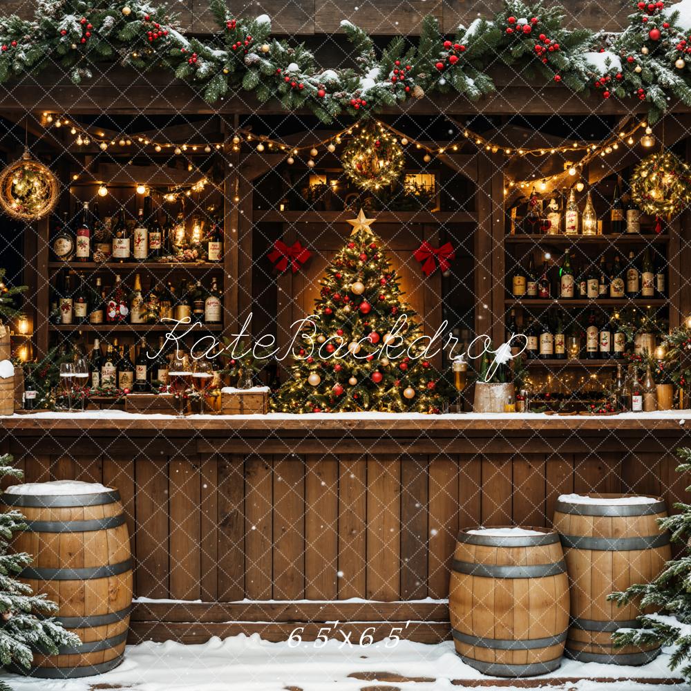 Kate Christmas Tree Wine Shop Snow Backdrop Designed by Emetselch -UK