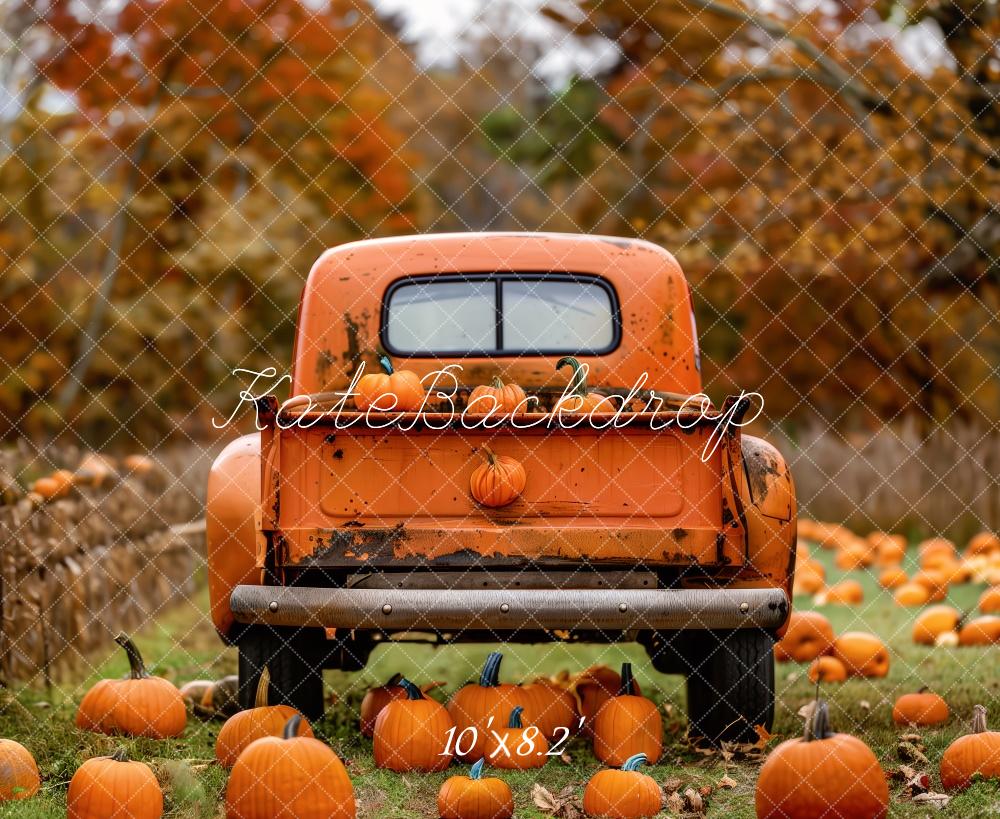 Kate Autumn Truck Pumpkin Patch Backdrop Designed by Patty Robert -UK