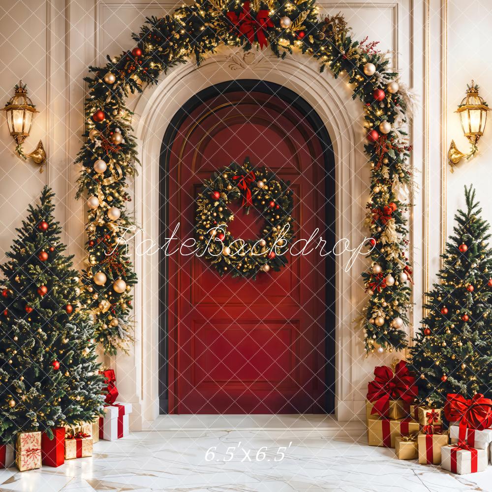 Kate Christmas Tree Red Door Arch Backdrop Designed by Emetselch -UK