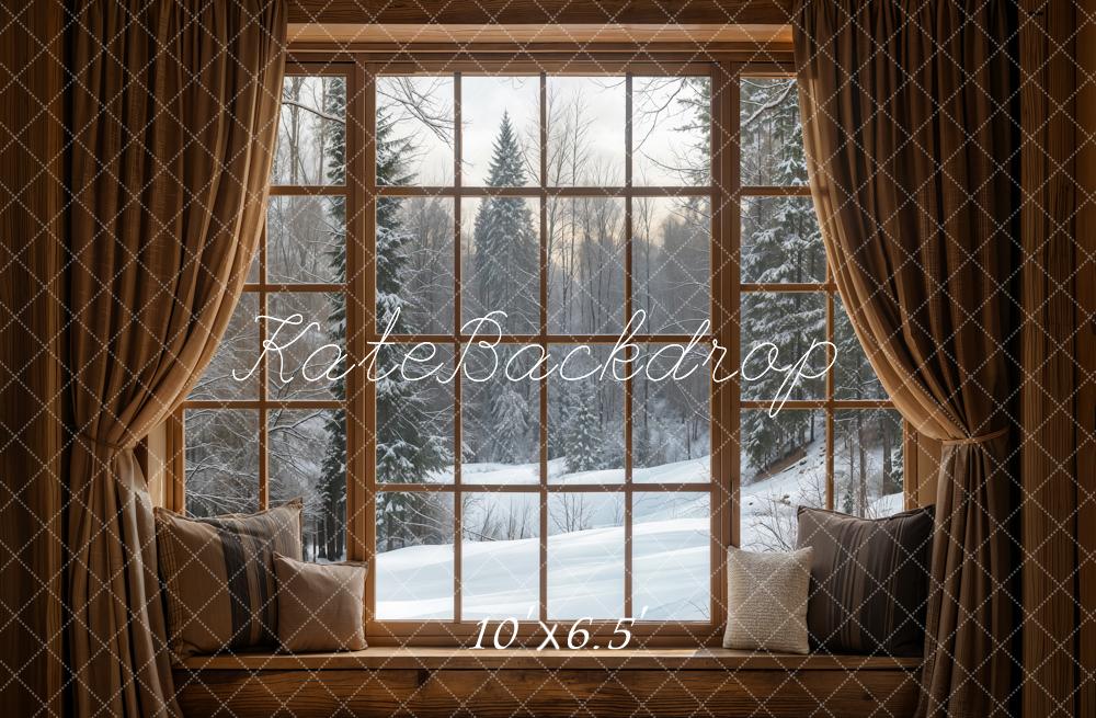 Kate Winter Window Snow Scene Backdrop Designed by Emetselch -UK