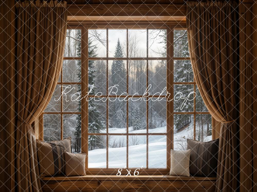 Kate Winter Window Snow Scene Backdrop Designed by Emetselch -UK